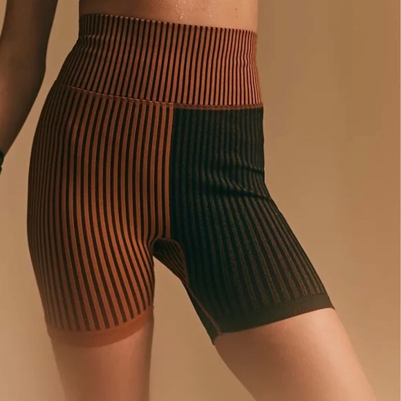 FP Movement by Free People Pants - NWOT FP Movement Stripe Mixing Short / Black + Myrrh Combo M/L